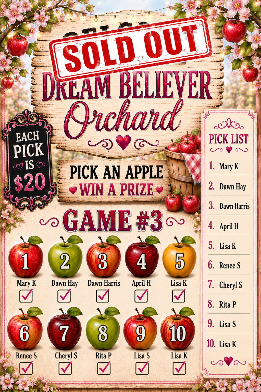 Apple Picking Dream Believer Style- GAME 3