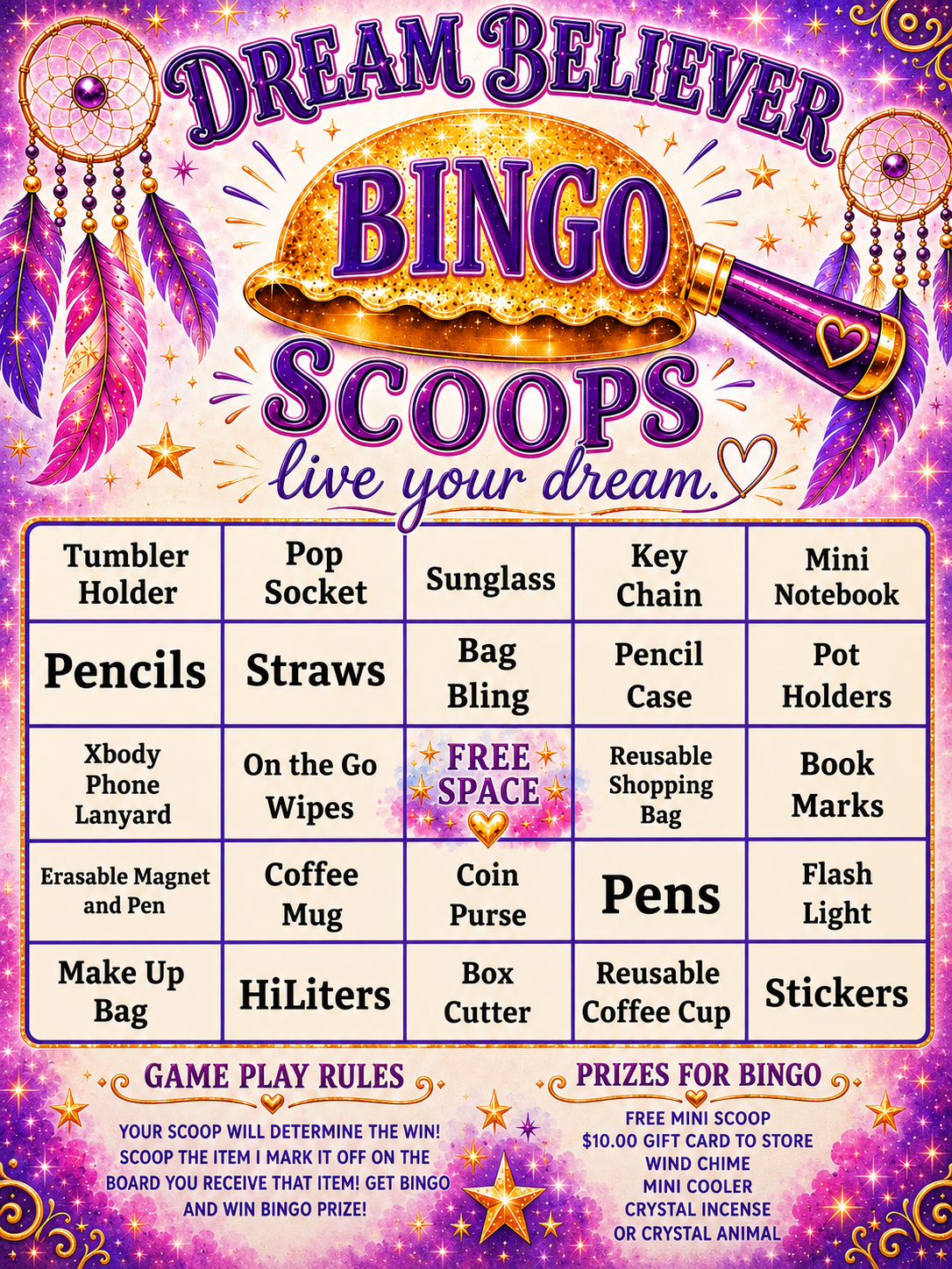 DREAM BELIEVER BINGO