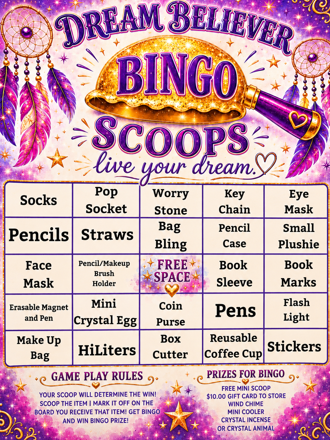 DREAM BELIEVER BINGO