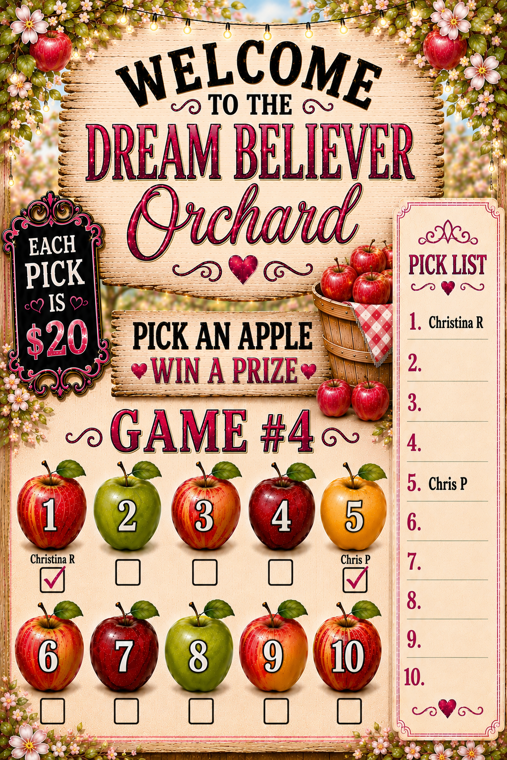 Apple Picking Dream Believer Style- GAME 4