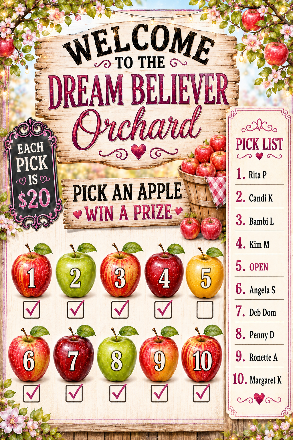 Apple Picking Dream Believer Style- GAME 1